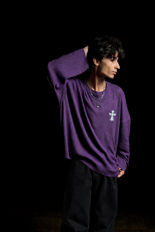 "SAVG STUDIOS" waffle long sleeve